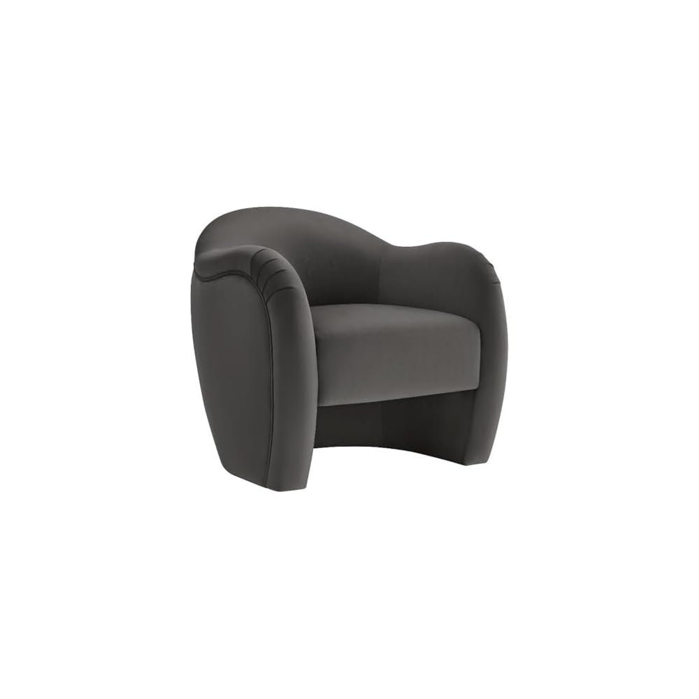 Modway Compose Barrel Chair with Performance Velvet Fabric in Storm Gray – Upholstered Accent Armchair with Curved Backrest – Cozy Lounge Chair for Reading – Round Comfy Single Sofa Club Chair