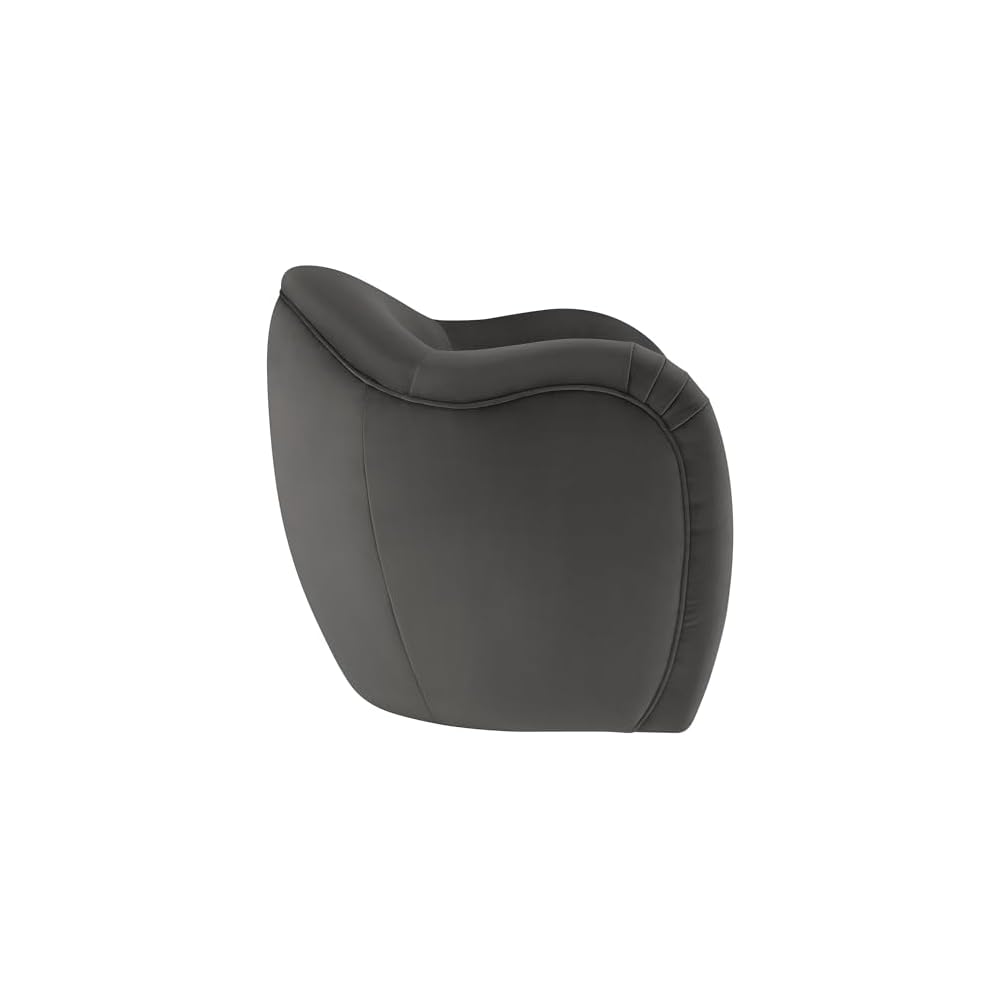 Modway Compose Barrel Chair with Performance Velvet Fabric in Storm Gray – Upholstered Accent Armchair with Curved Backrest – Cozy Lounge Chair for Reading – Round Comfy Single Sofa Club Chair