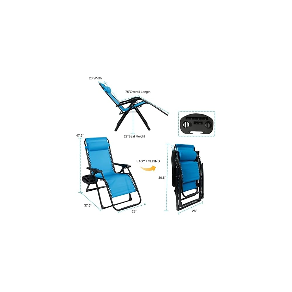 Oversized Lounge Chair Patio Heavy Duty Folding Recliner