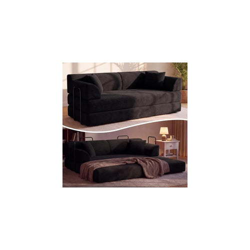 79" High‑Back Convertible Futon Sofa Bed, Boneless Couch for Living Room