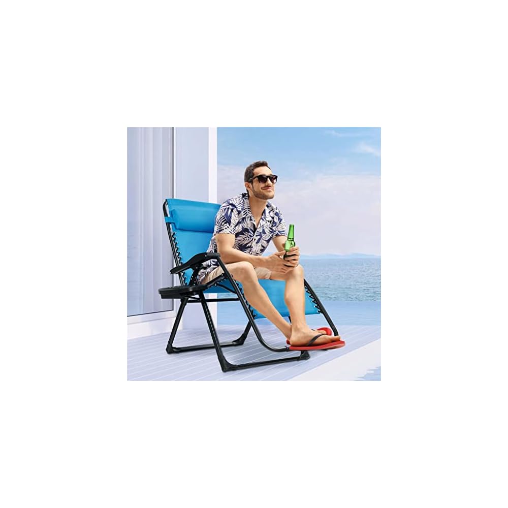 Oversized Lounge Chair Patio Heavy Duty Folding Recliner