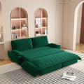 73.2'' Queen Size Sleeper Sofa Bed, Comfy Velvet Pull Out Couches, Green